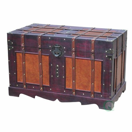 PAISAJE Large Antique Style Steamer Trunk, Decorative Storage Box PA3177865